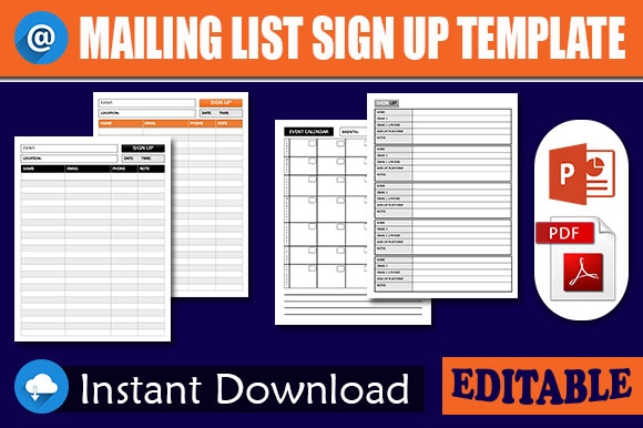 Sign Up List Template